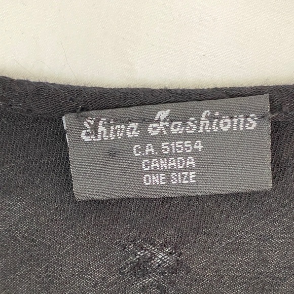 Shiva Fashions Umbrella Dress Black with Floral Patterns Midi Length - Picture 4 of 14